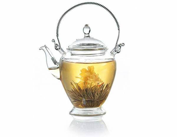 Mittlere Glas-Teekanne für Teeblüte, 360 ml