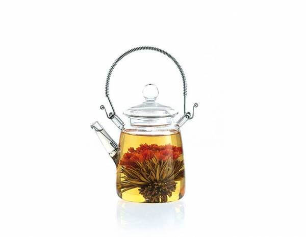 Kleine Glas-Teekanne für Teeblüte, 300ml