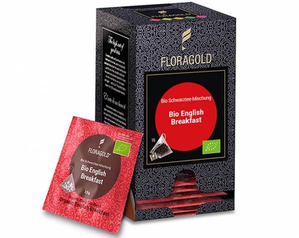 BIO Schwarztee »English Breakfast« Floragold Pyramiden-Teebeutel