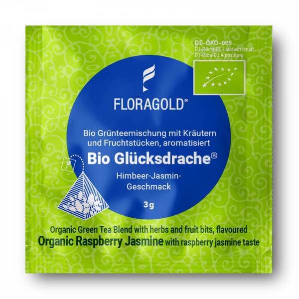 BIO Grüntee »Glücksdrache« Floragold Pyramiden-Teebeutel